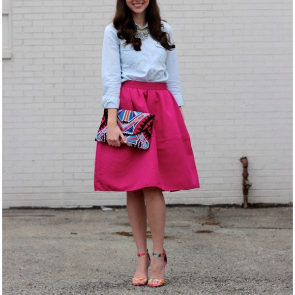 Express pink full midi skirt - Picture 5 of 5